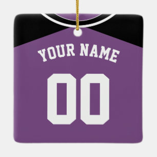 Naam en nummer Baseball Softball Jersey Sjabloon Keramisch Ornament