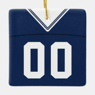 Naam en nummer Football Lacrosse Jersey Sjabloon Keramisch Ornament