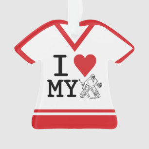 Naam en nummer Ik hou van mijn Hockey Goalie Ornam Ornament