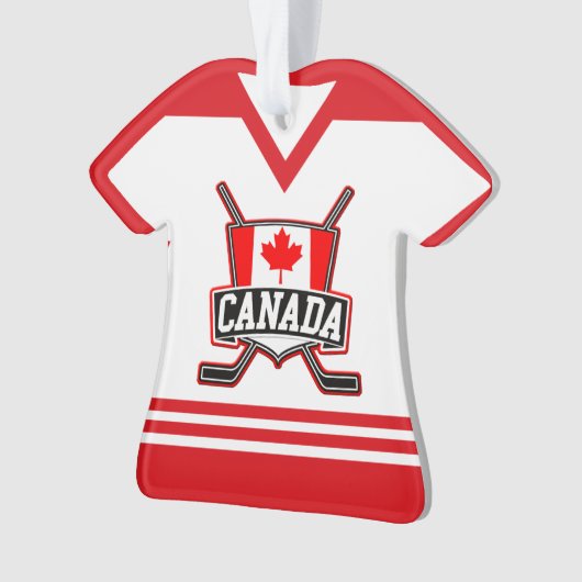 Naam en nummer Jersey Canada Logo Ornament (voorkant)