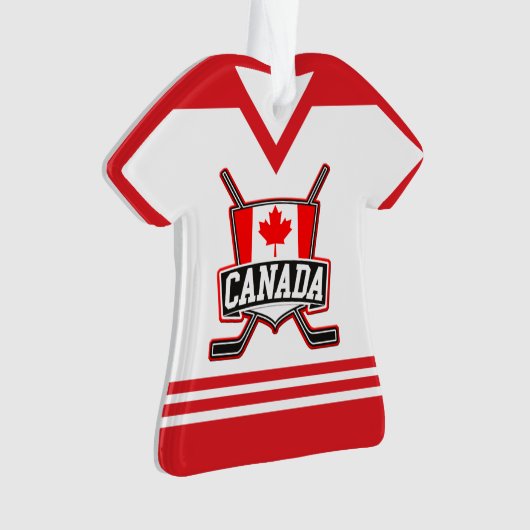 Naam en nummer Jersey Canada Logo Ornament (voorkant)