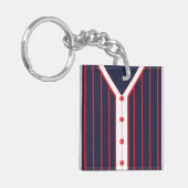 Naam en nummer Jersey Keyring, Baseball Softball Sleutelhanger (Voorkant Links)