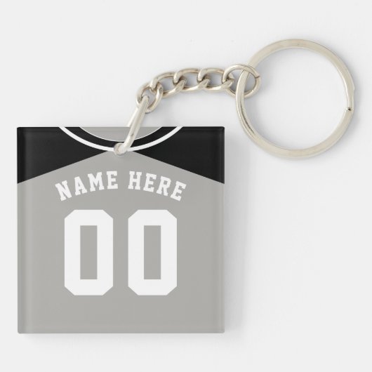 Naam en nummer Jersey Keyring, Baseball Softball Sleutelhanger (Achterkant)