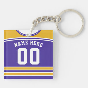 Naam en nummer Jersey Keyring, Hockey Lacrosse Sleutelhanger