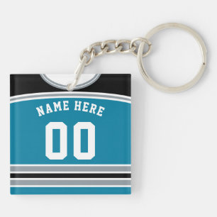 Naam en nummer Jersey Keyring, Hockey Lacrosse Sleutelhanger