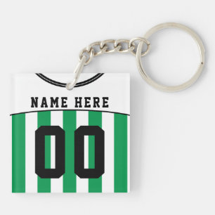 Naam en nummer Jersey Keyring, Soccer, Football Sleutelhanger