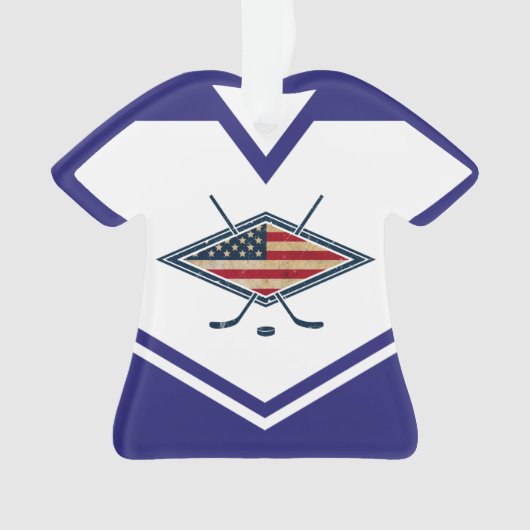 Naam en nummer Jersey USA Logo Ornament (voorkant)