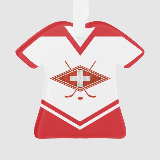 Naam en nummer Jersey Zwitserland Logo Ornament (voorkant)