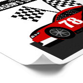 Naam en nummer van de raceauto poster (Hoek)