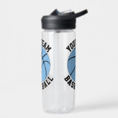 Naam en nummer van het Light Blue Basketball Playe Waterfles (Links)