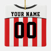 Naam en nummer Voetbal Football Jersey Sjabloon Keramisch Ornament (Achterkant)