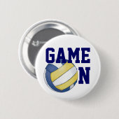 Naam en nummer volleybalteam ronde button 5,7 cm (Voorkant /achterkant)