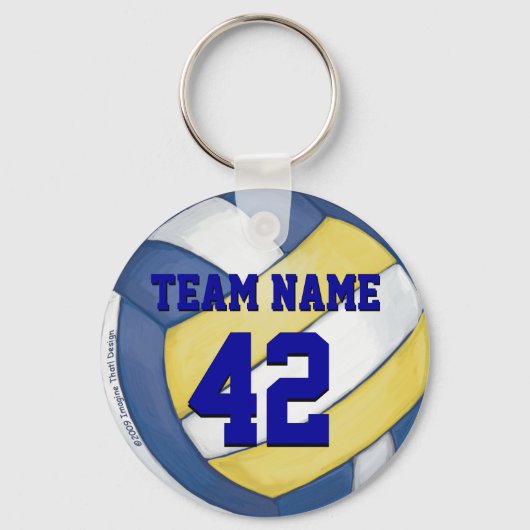 Naam en nummer volleybalteam sleutelhanger (Voorkant)