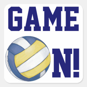 Naam en nummer volleybalteam vierkante sticker