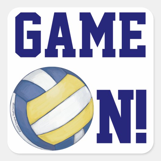 Naam en nummer volleybalteam vierkante sticker (Voorkant)