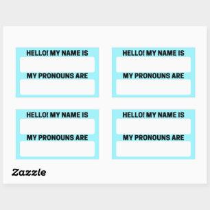 Naam en Pronoun-labels bij e-mail Rechthoekige Sticker