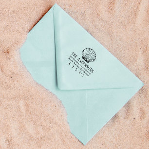 Naam en retouradres van de aangepaste shell-reeks rubberstempel