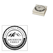 Naam en retouradres van de Rustic Mountain Badge-n Rubberstempel (Gestempeld)