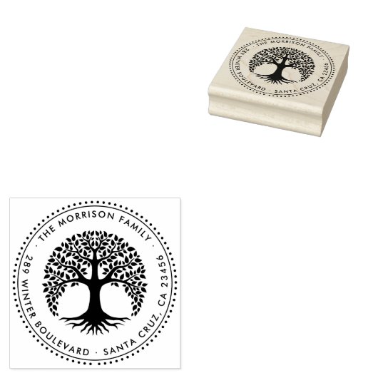 Naam en retouradres van levenscyclus rondom de fam rubberstempel (Gestempeld)