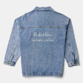 Naam en romantische citaat Huwelijk Denim Jacket (Achterkant)
