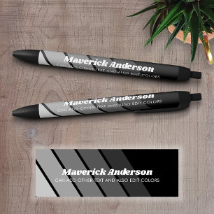 Naam en titel Kalligrafie - Retro Stripes Zwarte Inkt Pen