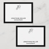 Naam en titel van modern script notitiekaartje (Voorkant / Achterkant)