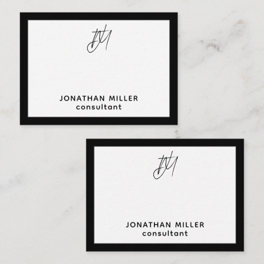 Naam en titel van modern script notitiekaartje (Voorkant / Achterkant)