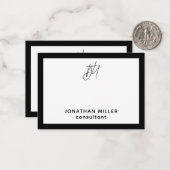 Naam en titel van modern script notitiekaartje (Voorkant / Achterkant in situ)