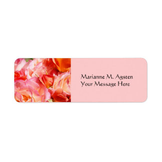 Naam- en titelberichtlabels Roze Rozenbloemen Etiket