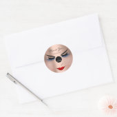 Naam Eyelash Sweet 16th Roos Logo Qr Code Ronde Sticker (Envelop)