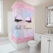 Naam Eyelashes Makeup Roze Bride Girly Drivers Douchegordijn (In situ)