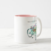 Naam fietsmandje en monogram tweetone Mok (Voorkant rechts)
