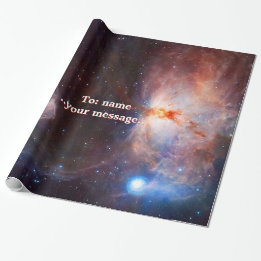 Naam, Flame Nebula in Orion, intrigerend diepe rui Cadeaupapier (Uitgerold)