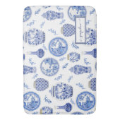 Naam Floral Blue n White Ginger Jar Flower  Badmat (Voorkant Verticaal)