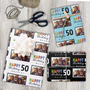 Naam Foto 50e Verjaardag Wrapping Paper