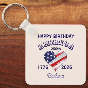 Naam, foto of logo Gefeliciteerd Amerika Sleutelhanger