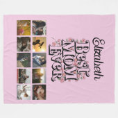 Naam Fotocollage Beste Moeder ooit Retro Typografi Fleece Deken (Voorkant (Horizontaal))