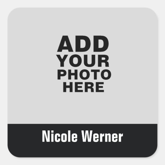 Naam fotografie behouden vierkante sticker (Voorkant)