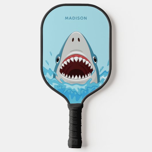 Naam Funny Shark Pickleball Paddle (Achterkant)