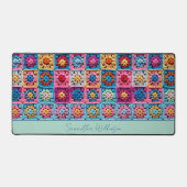  naam gehaakte Granny Square Bureaumat (Voorkant)