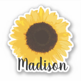 Naam Gele zonnebloem Sticker
