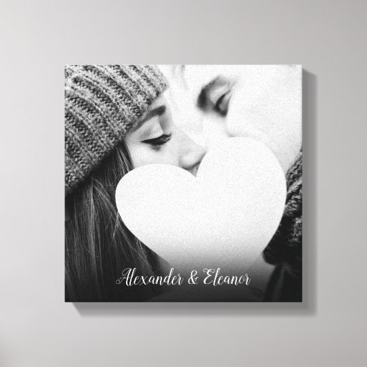 Naam gepersonaliseerd fotoscript canvas afdruk (Voorkant)