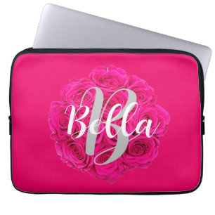Naam Gepersonaliseerd Roze Laptop Sleeve