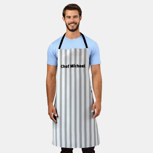  Naam Gepersonaliseerde Gestreepte Keuken Schort (Gedragen)