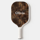 Naam Gepersonaliseerde tijgerafdrukwitboek Pickleball Paddle (Achterkant)