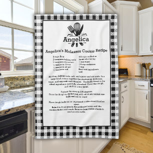 Naam Geserveerd Recept Zwart Wit Buffalo Plaid Theedoek