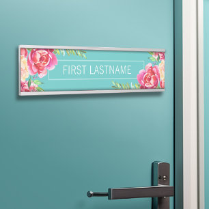 Naam geverfde Waterverf bloemen kalligrafie Deurbordje