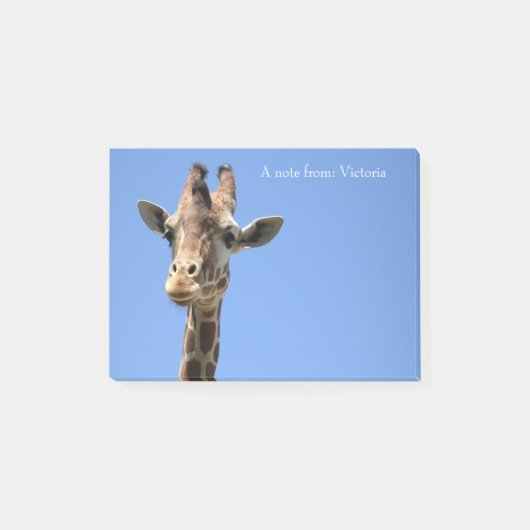 Naam Giraffe Blue Cute Post-it® Notes (Voorkant)