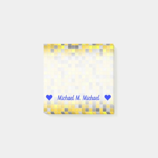 Naam; Gloed- en grijszijdenpatroon Post-it® Notes (Voorkant)