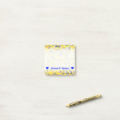 Naam; Gloed- en grijszijdenpatroon Post-it® Notes (Op bureau)